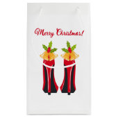 Petit Sac Cadeau Haut talons rouges avec cloches de Noël (Dos)