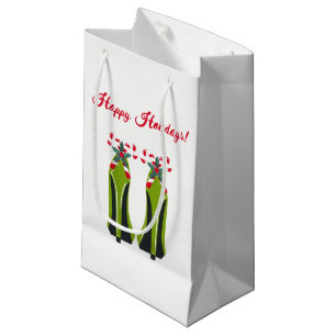 Petit Sac Cadeau Haut talons verts avec Sucres de canne