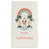 Petit Sac Cadeau Hawaïen/arc-en-ciel/Palms Père Noël (Devant)