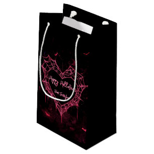 Petit Sac Cadeau Heart Spider Web Pink Gothic Girls Halloween