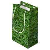 Petit Sac Cadeau herbe verte humide et trèfle (Dos Angle)
