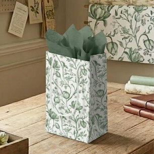 Petit Sac Cadeau Héritage Luxe Sauge Toile Artisan Jardin Stylisme