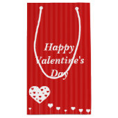 Petit Sac Cadeau Heureuse Sainte-Valentin Beau Coeurs blancs rouges (Dos)