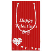 Petit Sac Cadeau Heureuse Sainte-Valentin Beau Coeurs blancs rouges (Devant)