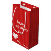 Petit Sac Cadeau Heureuse Sainte-Valentin Beau Coeurs blancs rouges (Dos Angle)