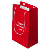 Petit Sac Cadeau Heureuse Sainte-Valentin, rouge blanc mignon (Devant Angle)