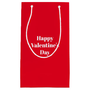 Petit Sac Cadeau Heureuse Sainte-Valentin, rouge blanc mignon