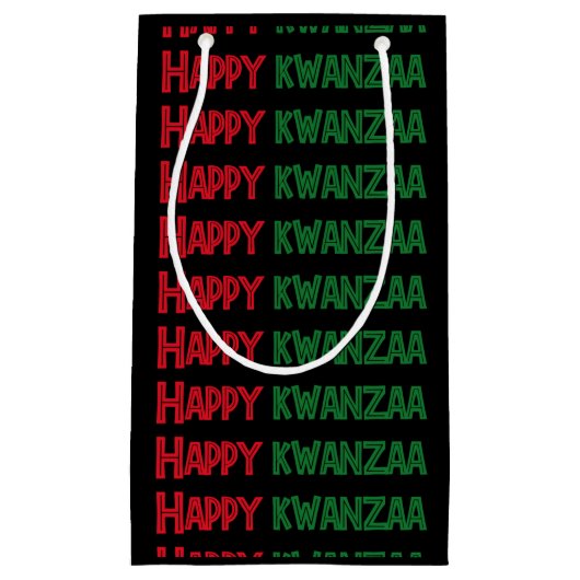 Petit Sac Cadeau Heureux Kwanzaa Salutation (Devant)