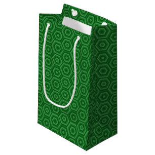 Petit Sac Cadeau Hexagons verts à trois tons contemporains
