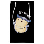 Petit Sac Cadeau Hey Y'Owl Funny Owl Pun Pun Dark BG (Devant)