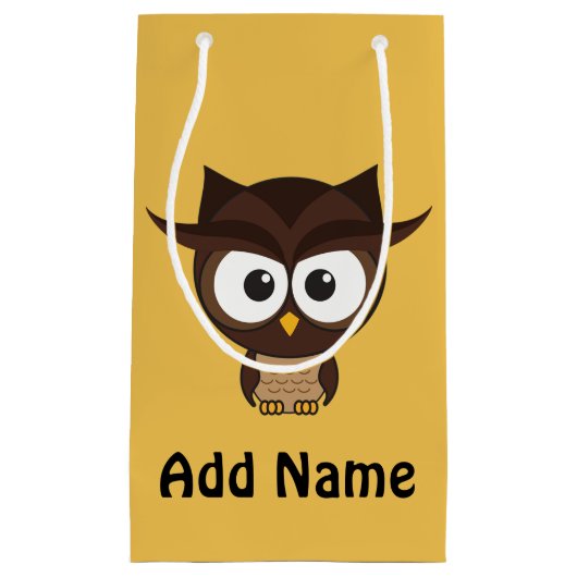 Petit Sac Cadeau hibou Brown (Devant)