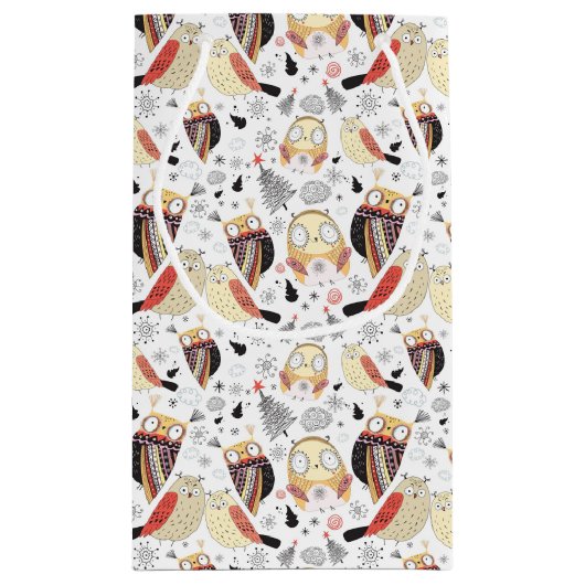 Petit Sac Cadeau Hibou drôle de texture (Dos)