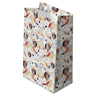 Petit Sac Cadeau Hibou drôle de texture