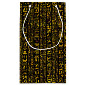 Petit Sac Cadeau Hiéroglyphes égyptiens antique or noir (Dos)