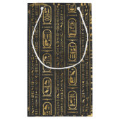 Petit Sac Cadeau Hiéroglyphes égyptiens Or en cuir (Dos)