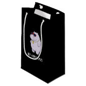 Petit Sac Cadeau Hip-Hopotamus Funny Hippo Pun Dark BG (Devant Angle)