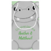 Petit Sac Cadeau Hippo Baby shower vert (Dos)