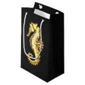 Petit Sac Cadeau Hippocampe Polygonal Or (Devant Angle)