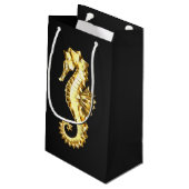 Petit Sac Cadeau Hippocampe Polygonal Or (Dos Angle)