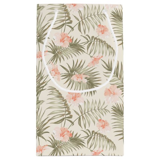 Petit Sac Cadeau Hisbiscus Tropical Palm Tree Motif (Dos)