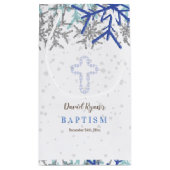 Petit Sac Cadeau Hiver Silver Navy Blue Snowflake Baptism Invitatio (Dos)