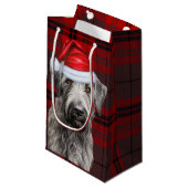Petit Sac Cadeau Holiday Irish Wolfhound Dog Red Plaid Christmas (Devant Angle)