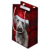 Petit Sac Cadeau Holiday Irish Wolfhound Dog Red Plaid Christmas (Dos Angle)