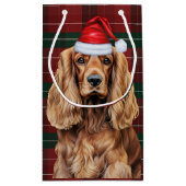 Petit Sac Cadeau Holiday Plaid Cocker Spaniel Christmas Dog  (Dos)