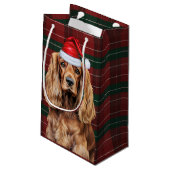 Petit Sac Cadeau Holiday Plaid Cocker Spaniel Christmas Dog  (Dos Angle)