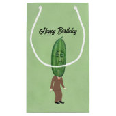 Petit Sac Cadeau Homme Avec Grosse Tête De Pickle Surpris Face Vert (Dos)