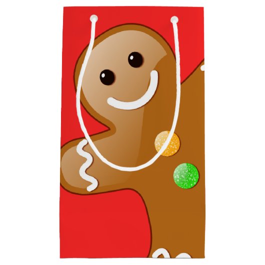Petit Sac Cadeau Homme de pain d'épices géant (Devant)