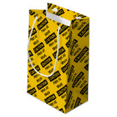 Petit Sac Cadeau Hommes de PRÉCAUTION au travail (Dos Angle)