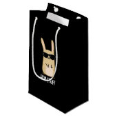 Petit Sac Cadeau Hop Stuff Funny Lapin Lapin Pun Dark BG (Devant Angle)