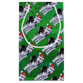 Petit Sac Cadeau Husky Festin à Santa Hat sur Green (Dos)