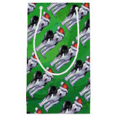 Petit Sac Cadeau Husky Festin à Santa Hat sur Green (Devant)