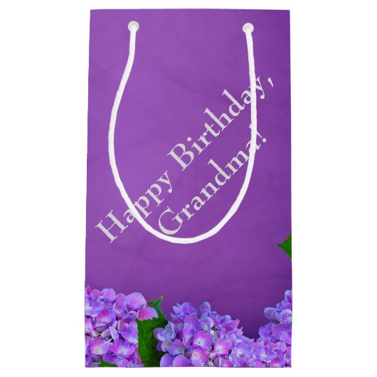 Petit Sac Cadeau Hydrangée violette (Devant)