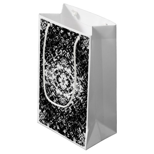 Petit Sac Cadeau Hypnotic Abstract Black And White Modern Art (Devant Angle)