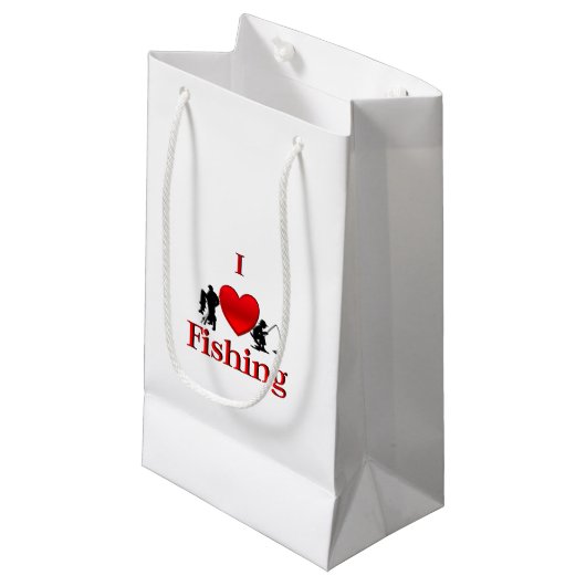 Petit Sac Cadeau I Heart Fishing (Devant Angle)