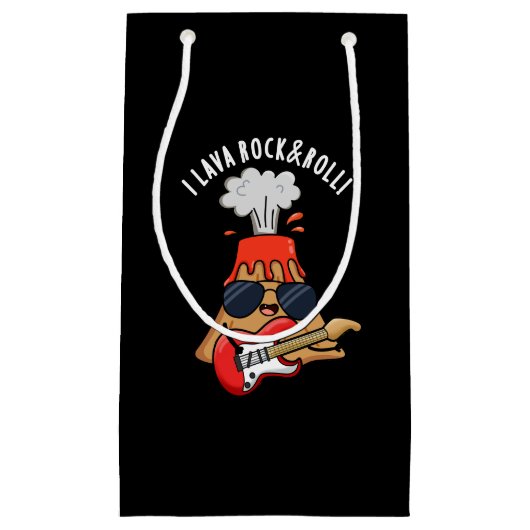 Petit Sac Cadeau I Lava Rock Et Roulez Funny Volcano Pun Dark BG (Devant)