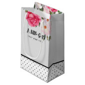 Petit Sac Cadeau Illustration aquarelle Roses roses points de polka (Devant Angle)