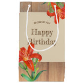 Petit Sac Cadeau Illustration botanique Rustique Orange Lily (Devant)