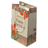Petit Sac Cadeau Illustration botanique Rustique Orange Lily (Dos Angle)