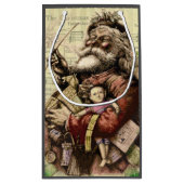 Petit Sac Cadeau Illustration classique de l'arbre du Père Noël joy (Dos)