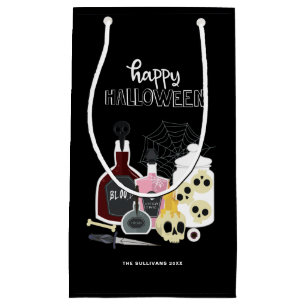 Petit Sac Cadeau Illustrations de crânes et de potions Halloween he