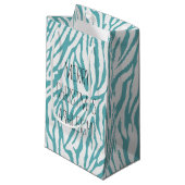Petit Sac Cadeau Impression Aqua White Zebra (Devant Angle)