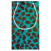 Petit Sac Cadeau Impression Brown et Turquoise dalmate (Dos)