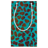 Petit Sac Cadeau Impression Brown et Turquoise dalmate (Devant)