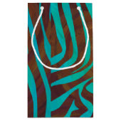 Petit Sac Cadeau Impression Brown et Turquoise Zebra (Dos)