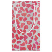 Petit Sac Cadeau Impression dalmate rose et blanc (Devant)