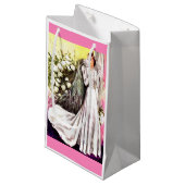 Petit Sac Cadeau impression de robe de mariée 1938 (Devant Angle)